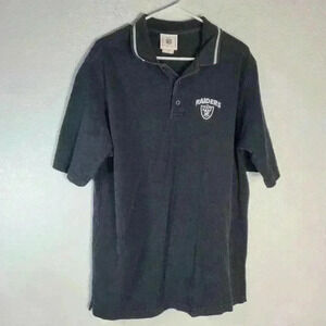 NFL Raiders Black Short Sleeve Polo Sz Lg